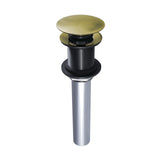 Trimscape Brass Push Pop-Up Bathroom Sink Drain without Overflow, 22 Gauge