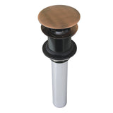 Trimscape Brass Push Pop-Up Bathroom Sink Drain without Overflow, 22 Gauge