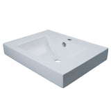 Mission 23-5/8 Inch Ceramic Rectangular Semi-Recessed Vessel Sink