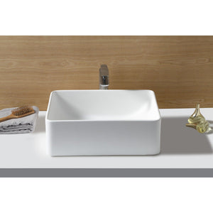 Arcticstone 19-11/16 Inch Solid Surface White Stone Rectangular Vessel Sink