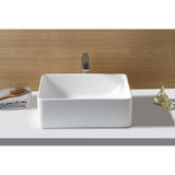 Arcticstone 19-11/16 Inch Solid Surface White Stone Rectangular Vessel Sink