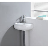 Minim 15-9/16 Inch Ceramic Corner Bathroom Sink (Single Hole)