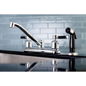 Kaiser Two-Handle 4-Hole 8" Centerset Kitchen Faucet with Side Sprayer