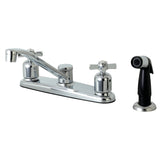 Millennium Two-Handle 4-Hole 8" Centerset Kitchen Faucet with Side Sprayer