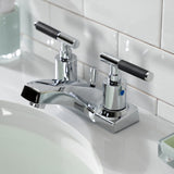 Kaiser Double-Handle 3-Hole Deck Mount 4-Inch Centerset Bathroom Faucet with ABS Pop-Up Drain