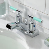 Kaiser Double-Handle 3-Hole Deck Mount 4-Inch Centerset Bathroom Faucet with ABS Pop-Up Drain