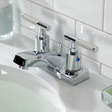 Kaiser Double-Handle 3-Hole Deck Mount 4-Inch Centerset Bathroom Faucet with ABS Pop-Up Drain