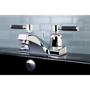 Kaiser Double-Handle 3-Hole Deck Mount 4-Inch Centerset Bathroom Faucet with ABS Pop-Up Drain