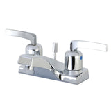 Centurion Double-Handle 3-Hole Deck Mount 4-Inch Centerset Bathroom Faucet with ABS Pop-Up Drain