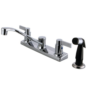 NuvoFusion Two-Handle 4-Hole 8" Centerset Kitchen Faucet with Side Sprayer