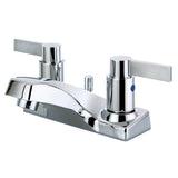 NuvoFusion Double-Handle 3-Hole Deck Mount 4-Inch Centerset Bathroom Faucet with ABS Pop-Up Drain