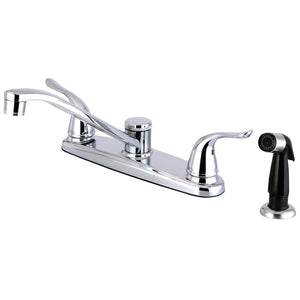 Yosemite Two-Handle 4-Hole 8" Centerset Kitchen Faucet with Side Sprayer