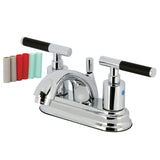 Kaiser Double-Handle 3-Hole Deck Mount 4-Inch Centerset Bathroom Faucet with Pop-Up Drain