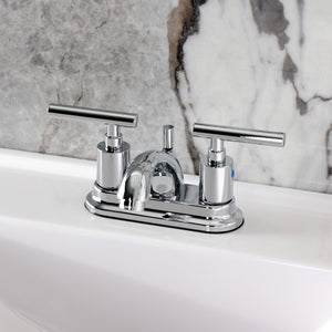 Manhattan Double-Handle 3-Hole Deck Mount 4-Inch Centerset Bathroom Faucet with Pop-Up Drain