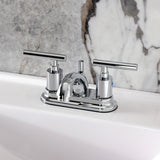 Manhattan Two-Handle 3-Hole Deck Mount 4" Centerset Bathroom Faucet with Pop-Up Drain