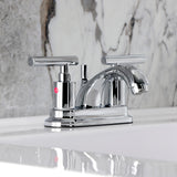 Manhattan Double-Handle 3-Hole Deck Mount 4-Inch Centerset Bathroom Faucet with Pop-Up Drain