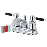 Kaiser Double-Handle 3-Hole Deck Mount 4-Inch Centerset Bathroom Faucet with Pop-Up Drain