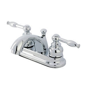 Knight Double-Handle 3-Hole Deck Mount 4-Inch Centerset Bathroom Faucet with Pop-Up Drain