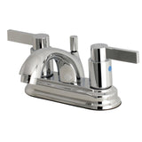 NuvoFusion Double-Handle 3-Hole Deck Mount 4-Inch Centerset Bathroom Faucet with Pop-Up Drain