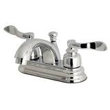 NuWave French Double-Handle 3-Hole Deck Mount 4-Inch Centerset Bathroom Faucet with Pop-Up Drain