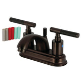 Kaiser Double-Handle 3-Hole Deck Mount 4-Inch Centerset Bathroom Faucet with Pop-Up Drain