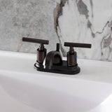 Manhattan Two-Handle 3-Hole Deck Mount 4" Centerset Bathroom Faucet with Pop-Up Drain