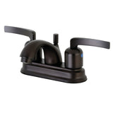 Centurion Double-Handle 3-Hole Deck Mount 4-Inch Centerset Bathroom Faucet with Pop-Up Drain