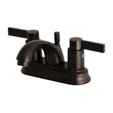 NuvoFusion Double-Handle 3-Hole Deck Mount 4-Inch Centerset Bathroom Faucet with Pop-Up Drain