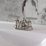 Manhattan Double-Handle 3-Hole Deck Mount 4-Inch Centerset Bathroom Faucet with Pop-Up Drain