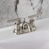 Manhattan Double-Handle 3-Hole Deck Mount 4-Inch Centerset Bathroom Faucet with Pop-Up Drain