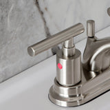 Manhattan Double-Handle 3-Hole Deck Mount 4-Inch Centerset Bathroom Faucet with Pop-Up Drain