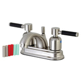 Kaiser Double-Handle 3-Hole Deck Mount 4-Inch Centerset Bathroom Faucet with Pop-Up Drain