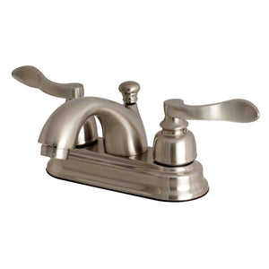 NuWave French Double-Handle 3-Hole Deck Mount 4-Inch Centerset Bathroom Faucet with Pop-Up Drain