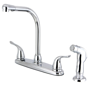 Yosemite Two-Handle 4-Hole 8" Centerset Kitchen Faucet with Side Sprayer