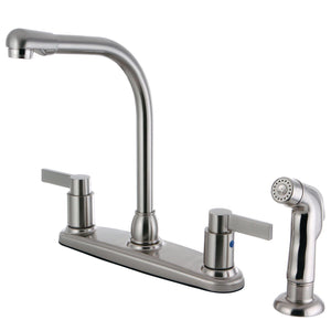 NuvoFusion Two-Handle 4-Hole 8" Centerset Kitchen Faucet with Side Sprayer