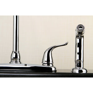 Yosemite Two-Handle 4-Hole 8" Centerset Kitchen Faucet with Side Sprayer