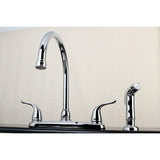 Yosemite Two-Handle 4-Hole 8" Centerset Kitchen Faucet with Side Sprayer