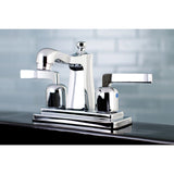 Centurion Double-Handle 3-Hole Deck Mount 4-Inch Centerset Bathroom Faucet with Pop-Up Drain