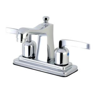 Centurion Double-Handle 3-Hole Deck Mount 4-Inch Centerset Bathroom Faucet with Pop-Up Drain