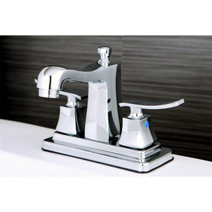 Queensbury Double-Handle 3-Hole Deck Mount 4-Inch Centerset Bathroom Faucet with Pop-Up Drain