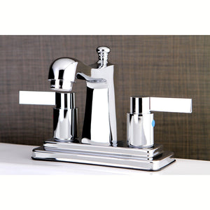 NuvoFusion Double-Handle 3-Hole Deck Mount 4-Inch Centerset Bathroom Faucet with Pop-Up Drain