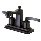 Centurion Double-Handle 3-Hole Deck Mount 4-Inch Centerset Bathroom Faucet with Pop-Up Drain