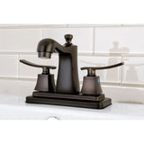 Queensbury Double-Handle 3-Hole Deck Mount 4-Inch Centerset Bathroom Faucet with Pop-Up Drain