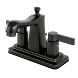 NuvoFusion Double-Handle 3-Hole Deck Mount 4-Inch Centerset Bathroom Faucet with Pop-Up Drain