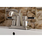 Kaiser Double-Handle 3-Hole Deck Mount 4-Inch Centerset Bathroom Faucet with Pop-Up Drain