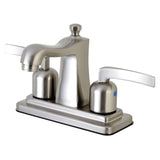 Centurion Double-Handle 3-Hole Deck Mount 4-Inch Centerset Bathroom Faucet with Pop-Up Drain