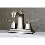 Queensbury Double-Handle 3-Hole Deck Mount 4-Inch Centerset Bathroom Faucet with Pop-Up Drain