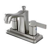 NuvoFusion Double-Handle 3-Hole Deck Mount 4-Inch Centerset Bathroom Faucet with Pop-Up Drain