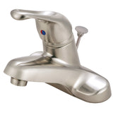 Wyndham Single-Handle 3-Hole Deck Mount 4-Inch Centerset Bathroom Faucet with Brass Pop-Up