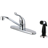 Yosemite One-Handle 4-Hole 8" Centerset Kitchen Faucet with Side Sprayer